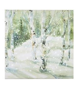 Snowy Birch Forest Lighted Print