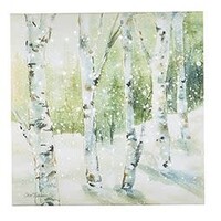 Snowy Birch Forest Lighted Print