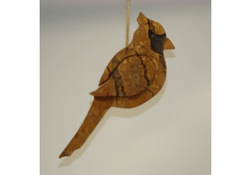  Talla Imports Bark Standing Cardinal Ornament 