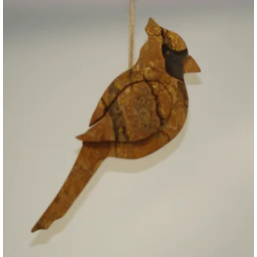  Talla Imports Bark Standing Cardinal Ornament 