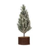 Pine Tree with Wood Slice Base