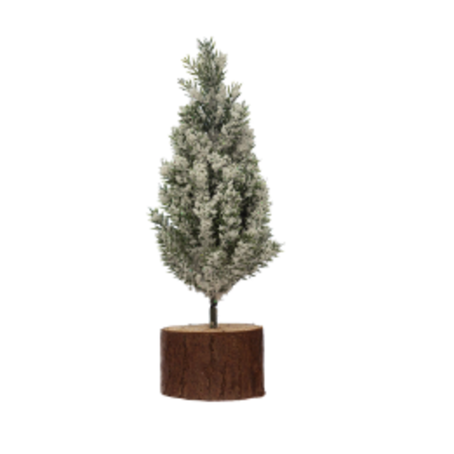 Pine Tree with Wood Slice Base