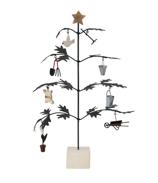 Creative Co-Op Hand Painted Tin Christmas Tree