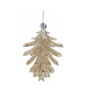 Kurt Adler Pinecone Ornament with Clear Gemstone