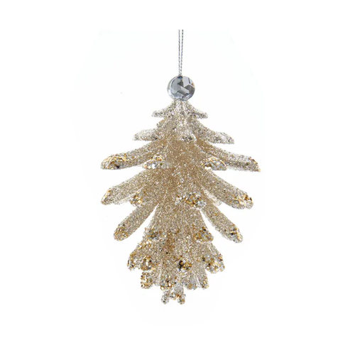  Kurt Adler Pinecone Orn w/ Clear Gemstone 