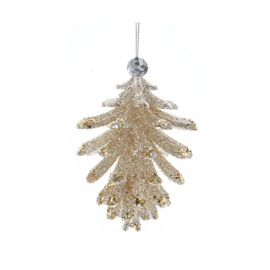 Pinecone Orn w/ Clear Gemstone