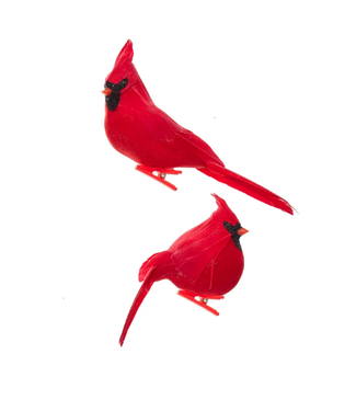 Kurt Adler 4.5" Velvet Cardinal Clip-On Ornament