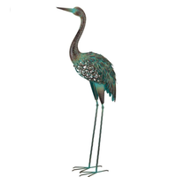 Patina Solar Crane Decor - Up