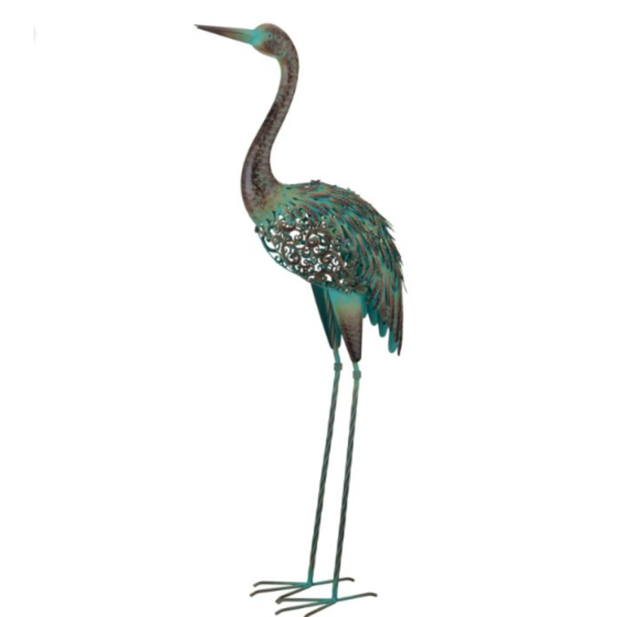 Patina Solar Crane Decor - Up