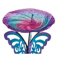 18" Birdbath with Decorative Stand - Butterfly