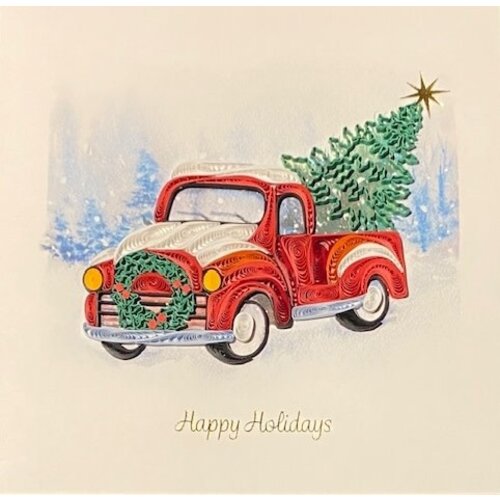  Quilling Cards Christmas Truck Quilled Card 