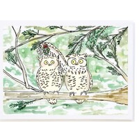 Owls with Mistletoe Card