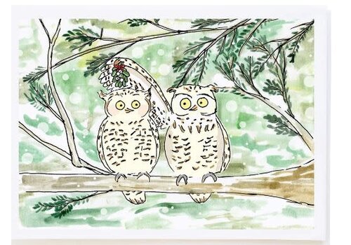  Molly O Owls with Mistletoe Card 