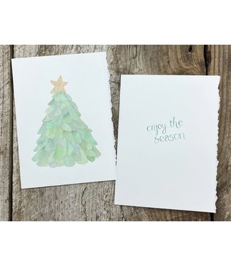 El's Cards Sea Glass Tree Holiday Card
