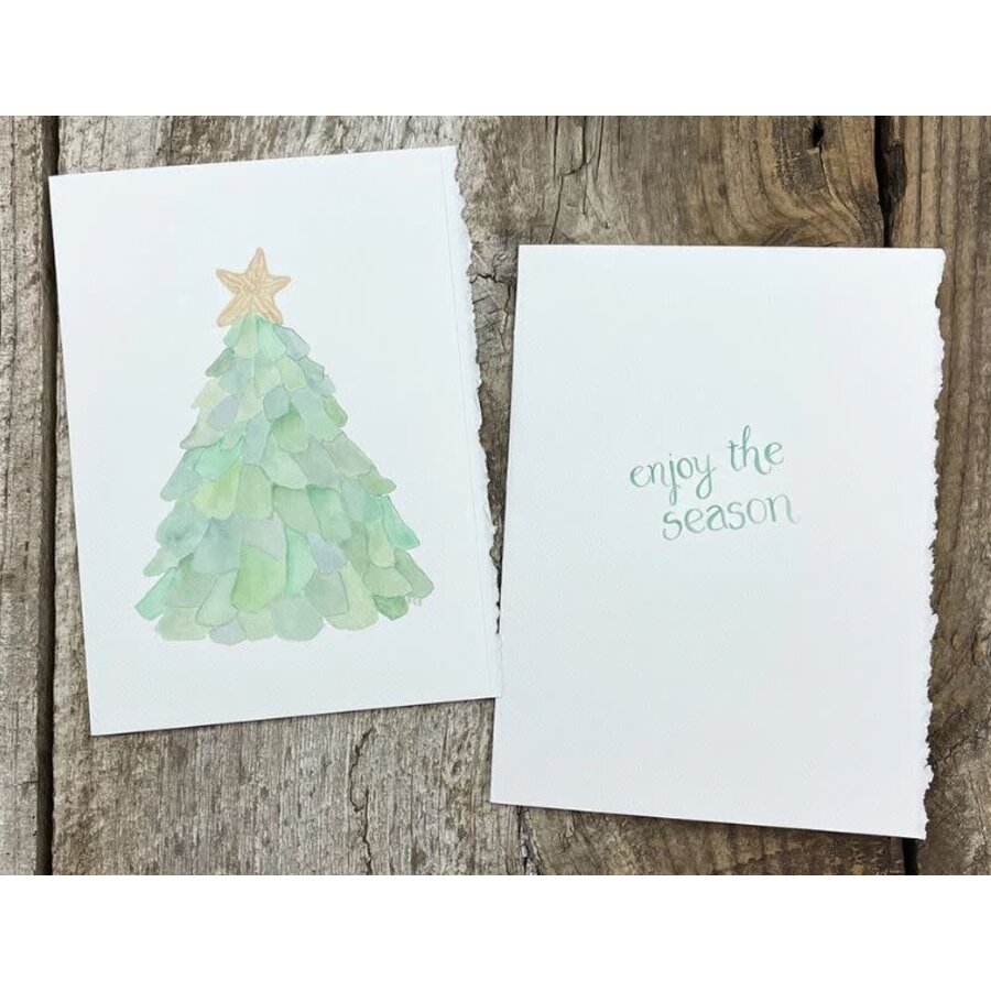 Sea Glass Tree Holiday Card