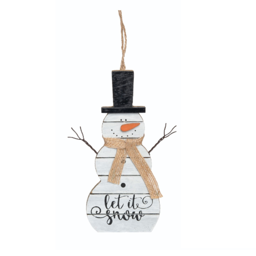 Snowman Wood Slat Ornament
