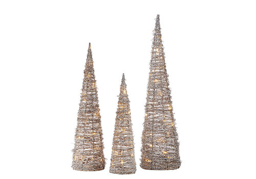  Snowy Lighted Cone Tree 