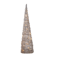 Snowy Lighted Cone Tree