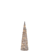 Snowy Lighted Cone Tree