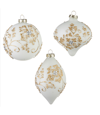 White and Gold Floral Ornament