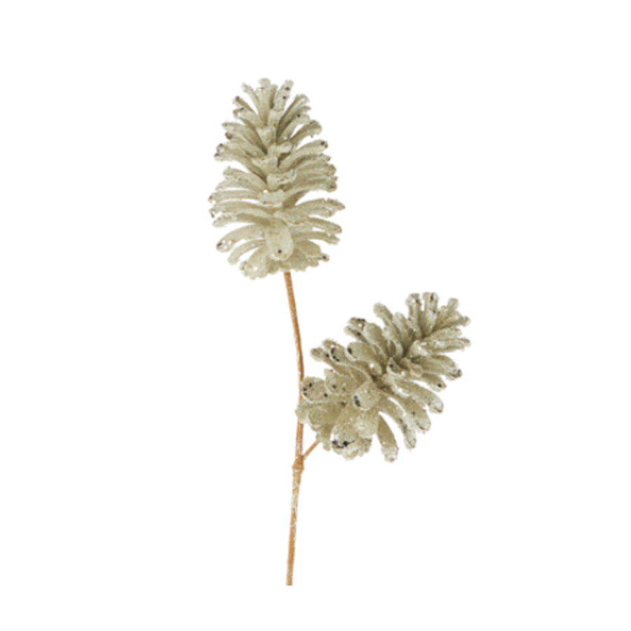 Bead Glitter 21.5" Pinecone Spray