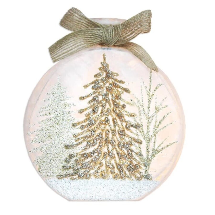 Winter Wonderland Pre-Lit Round Jar with Ribbon