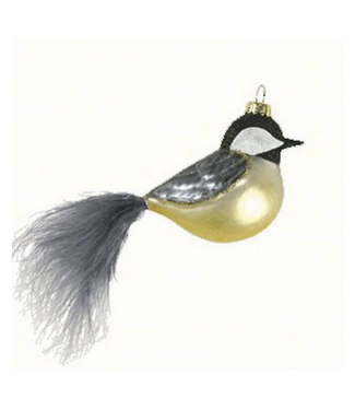 Chickadee with Feather Tail Ornament