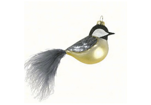 Chickadee with Feather Tail Ornament 