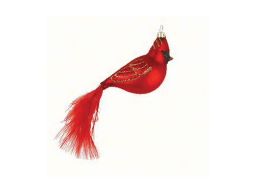  Cardinal with Feather Tail Ornament 