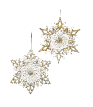 Kurt Adler Glitter Snowflake Ornament