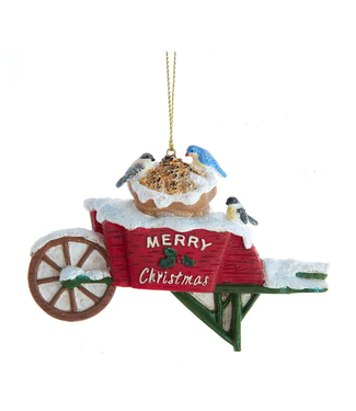 Kurt Adler Bird Wheelbarrow Ornament