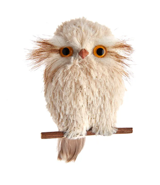 Kurt Adler Cream Owl Ornament