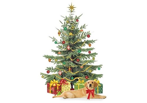 Alice's Cottage Tree & Yellow Lab Tea Towel 