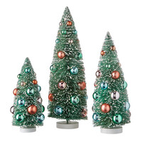 Vintage Bottle Brush Tree with Ornaments