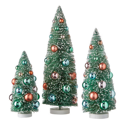  Vintage Bottle Brush Tree with Ornaments 