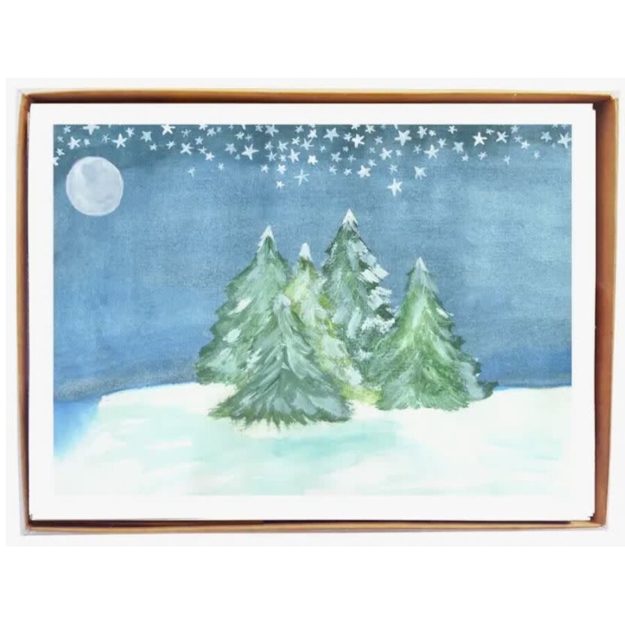 Moonlit Trees Boxed Cards