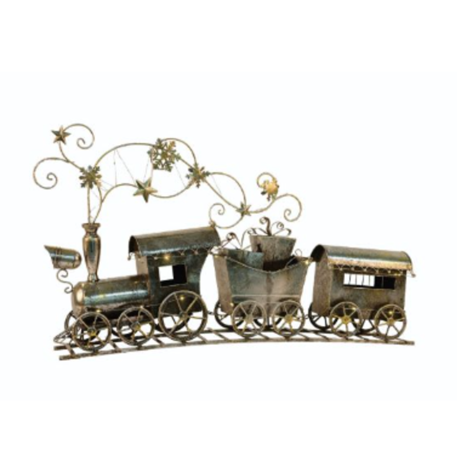 Metal Light Up Snowflake Train