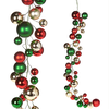 4' Red Green Gold Ball Garland