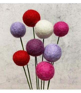 Oakwind Hollow Felted Wool Flower Ball Bouquet Love & Lilac