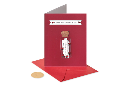  Love Notes in a Bottle Val Day Card 