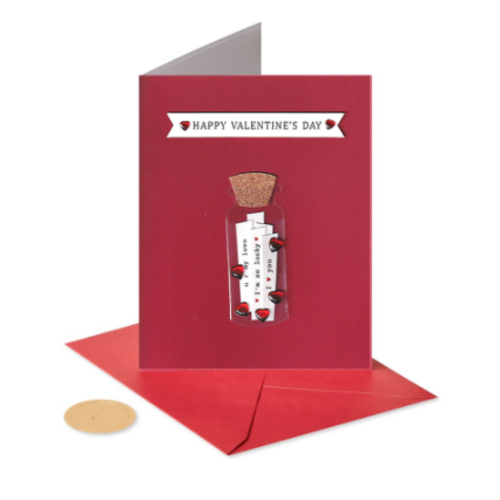  Love Notes in a Bottle Val Day Card 