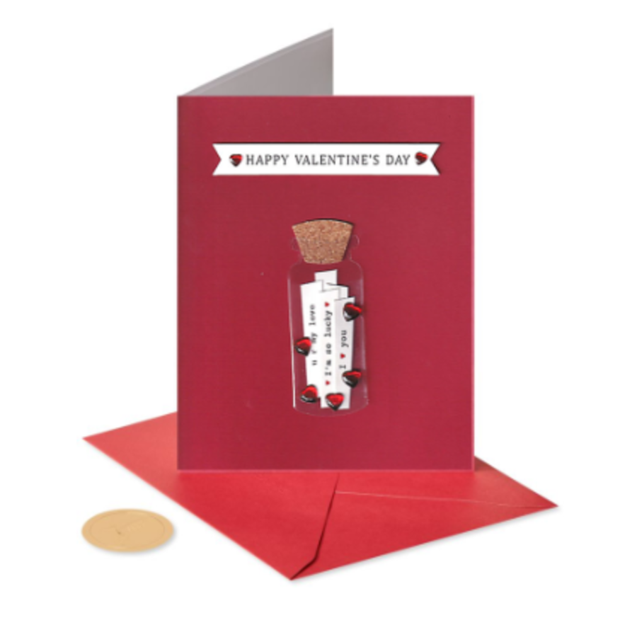 Love Notes in a Bottle Val Day Card