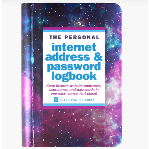  Peter Pauper Press Galaxy Internet Address & Password Logbook 