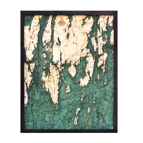 Woodchart Boothbay Harbor Map   Woodchart Boothbay Harbor Map