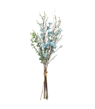 20" Eucalyptus & Blue Floral Bundle