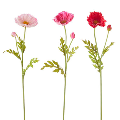  23" Real Touch Poppy Stem 