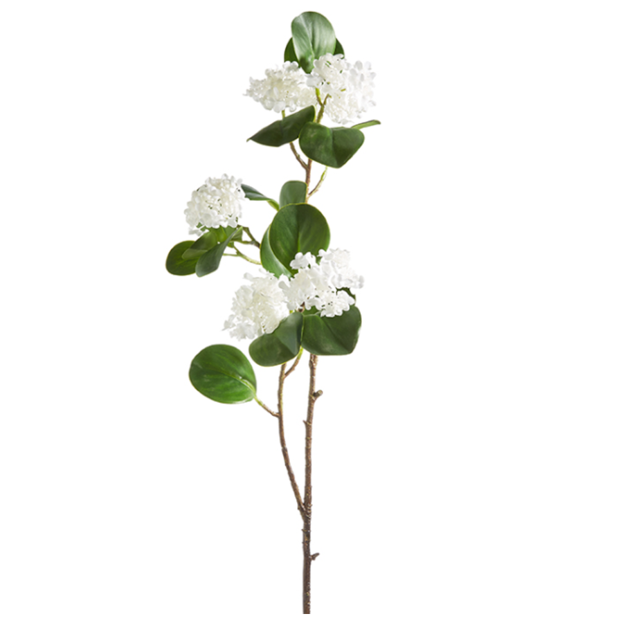 35" White Viburnum Spray