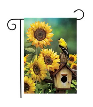 Goldfinch & Sunflowers Garden Flag