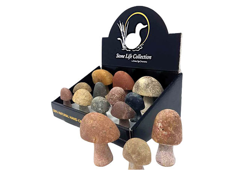  Stone Age Creations, LTD Hand Carved Stone Natural Mushroom 