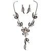 Rain Jewelry Collection Black Mesh Flower Necklace Set